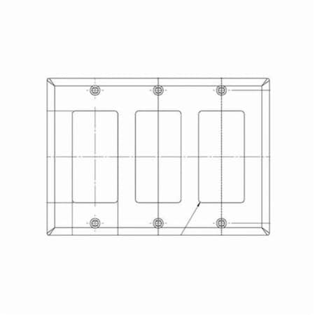 Leviton Decora 3 Gang Wallplate 80411-NW